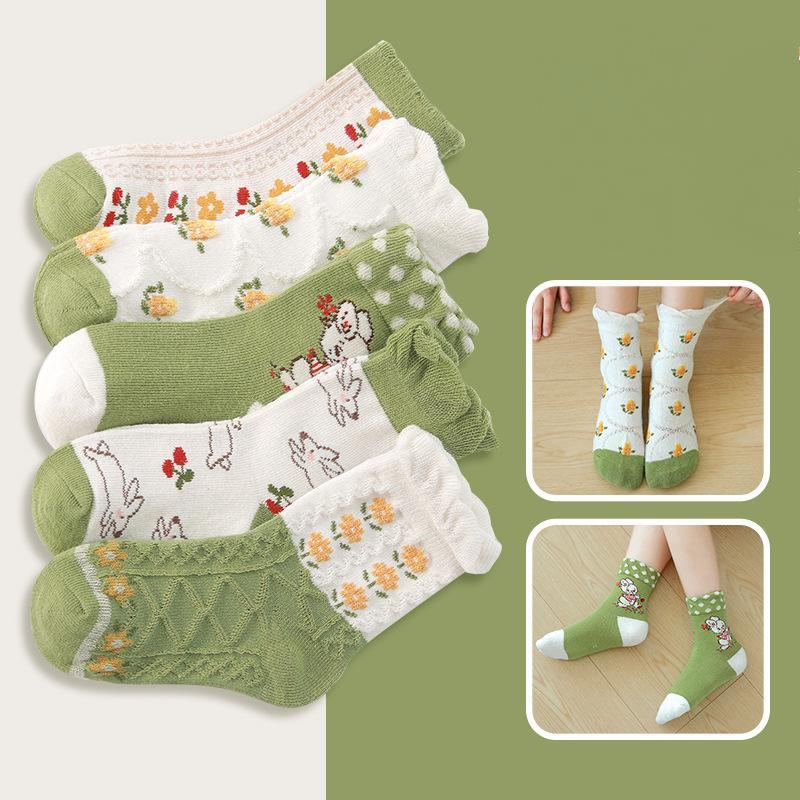 Children's Floral Cotton Lace Socks