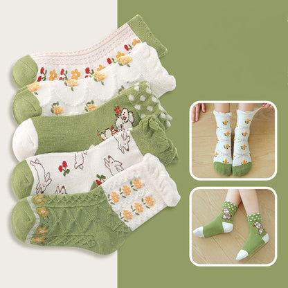 Children's Floral Cotton Lace Socks