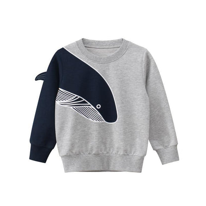 Children's Long Sleeve Grey Whale Sweatshirt