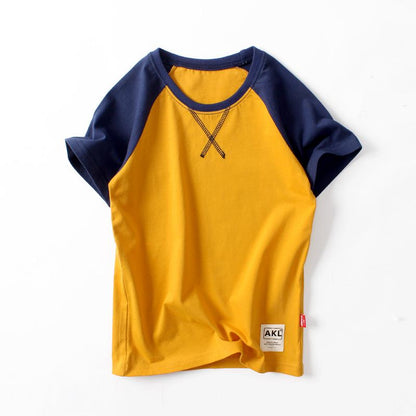 Children's short sleeved contrast top