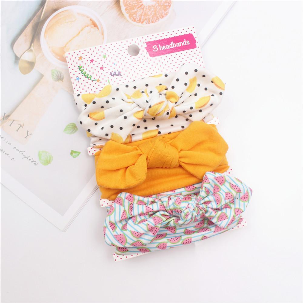 Baby Hair Band Three-piece Printed Headband Children's Bow