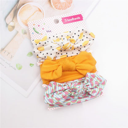 Baby Hair Band Three-piece Printed Headband Children's Bow