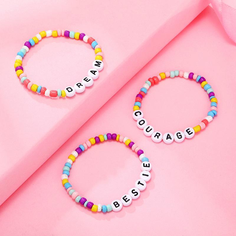 Hand-made Letter Encouraging Word Children's Bead Bracelet