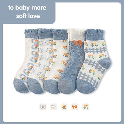 Children's Vintage Coffee Striped Diamond Cotton Socks