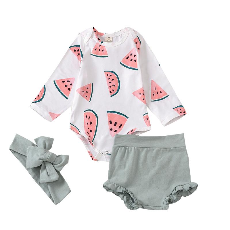 Watermelon printed shorts two piece suit