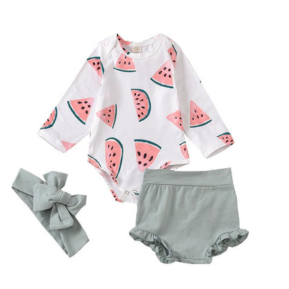 Watermelon printed shorts two piece suit
