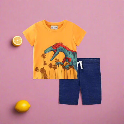 Boys' short sleeved T-shirt and shorts two piece set