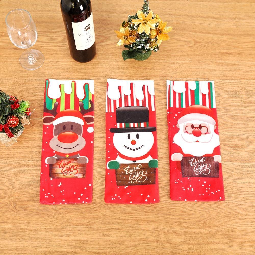 Christmas Decorations Red Wine Bottle Cover Party Supplies