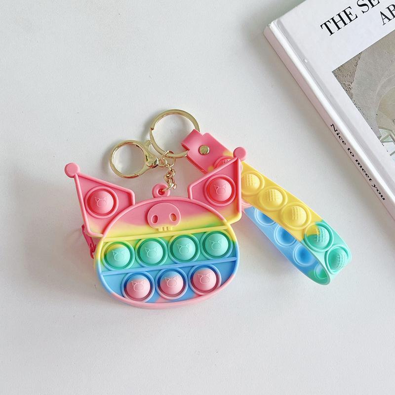 Cartoon Silicone Mini Bag Rabbit Pendant Keychain
