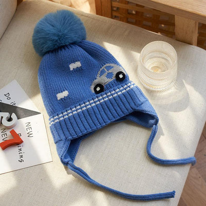 Children's Knitted and Cashmere Thickened Wool Ear Protection Warm Hat