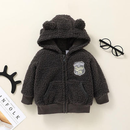 Baby Cartoon Hooded Zipper Shirt