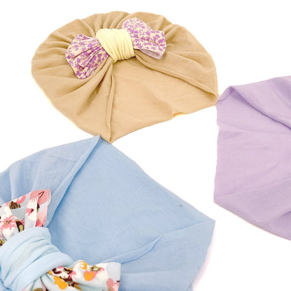 Cute Printed Bow Hat Children's Comfortable Warm Baby Hats
