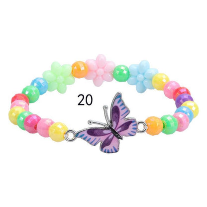 Children's Colorful Beaded Bracelet Colorful Butterfly Bracelet