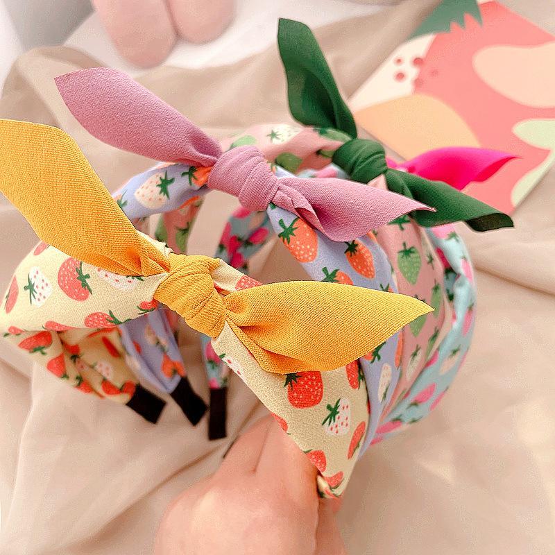 Fruit Print Colorblock Bow Children's Hair Hoop