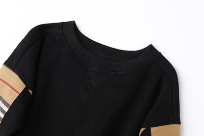 Children's Cotton Terry Striped Colorblock Pullover