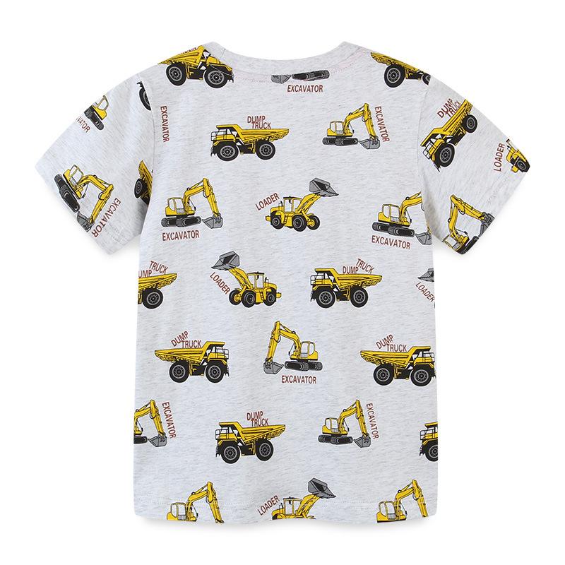 Knitted cotton medium and small children's round neck T-shirt, boys' Pullover T-shirt