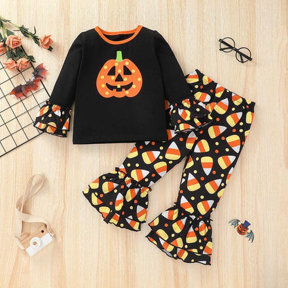 Halloween Ghost Tee Pants Two-Piece Set