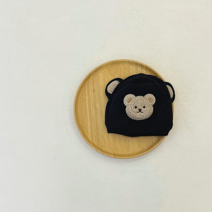 Baby Bear Boy Knitted Hat Plus Cotton Wool Hat