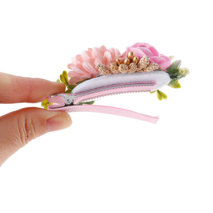 Pink Simulation Headflower Hair Accessories