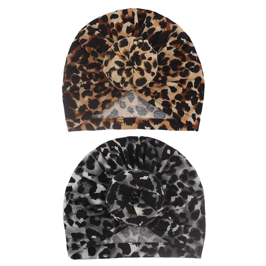 Children's Printed HAT Baby Leopard Doughnut Hat Baby Hat