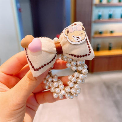 Milk Curry Children's Hair Tie Pearl Hair Rope