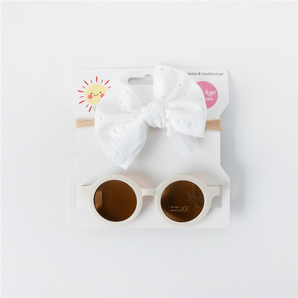 Children's Sunglasses Hollow Bow Hair Band 2pcs/Set