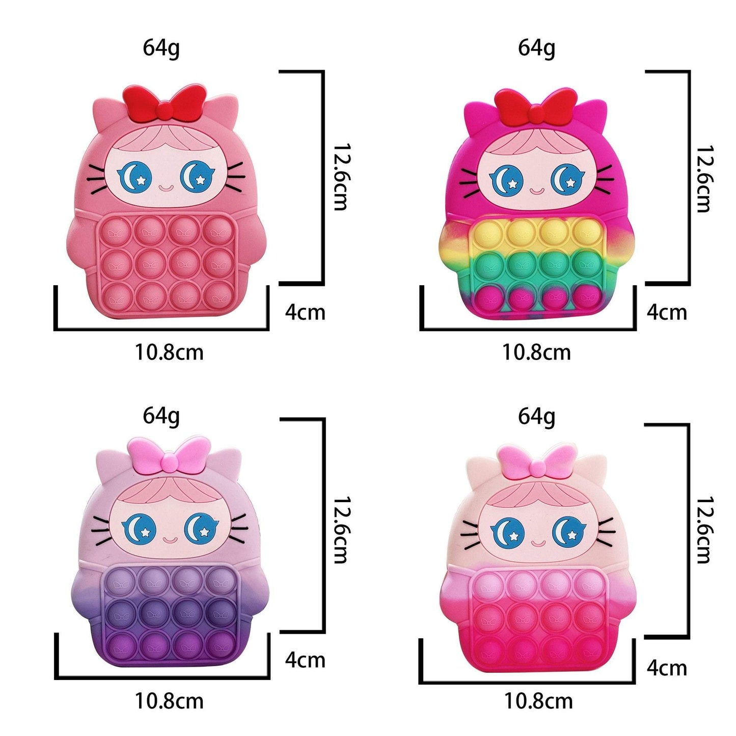 Children's Coin Purse Pink Bow Doll Press Toy