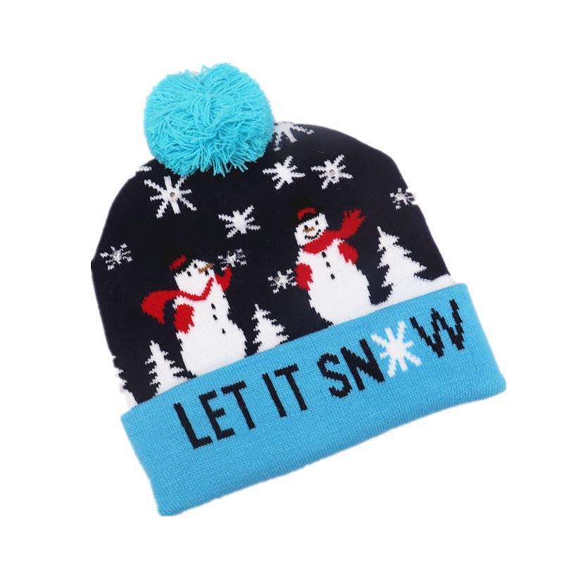 Christmas Decorations Adult Children's Luminous Knitted Christmas Hat