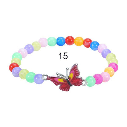 Children's Colorful Beaded Bracelet Colorful Butterfly Bracelet