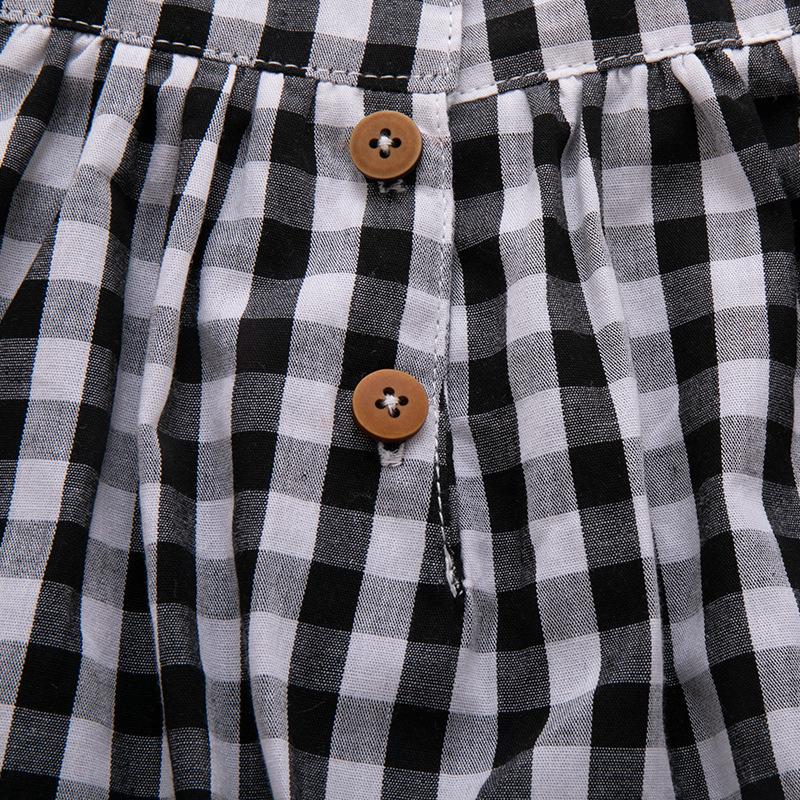 White T-shirt + Plaid suspender pants two-piece children's set