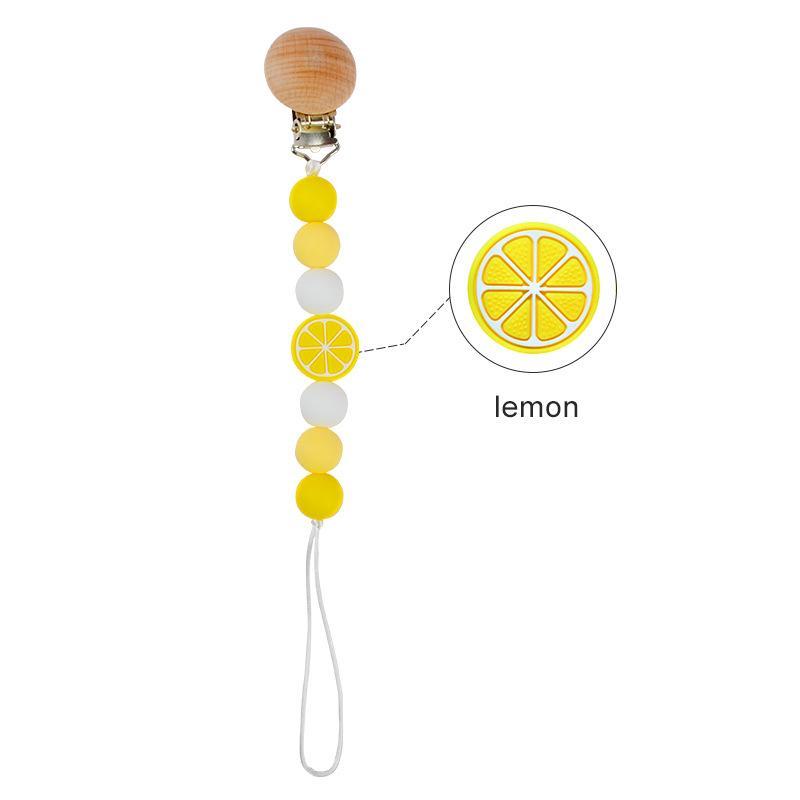 Baby Handmade Wooden Nipple Clip Silicone Anti-drop Chain