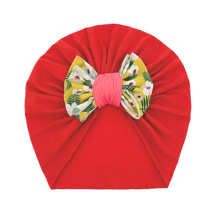 Cute Printed Bow Hat Children's Comfortable Warm Baby Hats