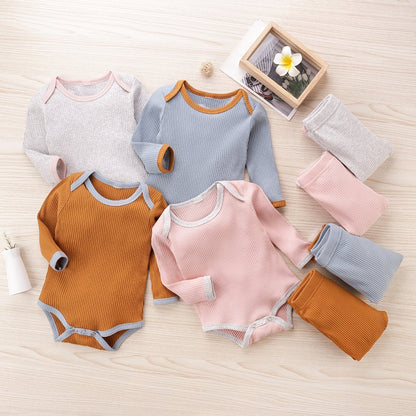 Solid color pit bar baby Khaki suit