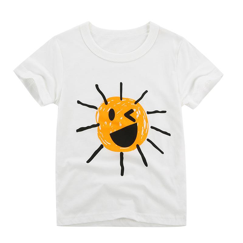 Sweat absorbing and breathable small and medium-sized children's cotton cartoon T-shirt