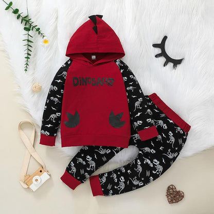 Children's Cartoon Sweater Suit Hooded Top