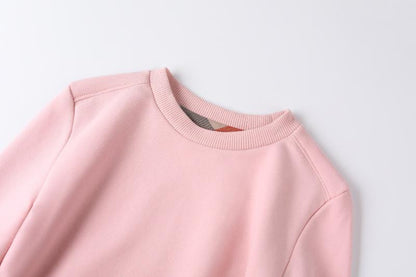 Children's Crewneck Plaid Turtleneck Backing Shirt Sweater