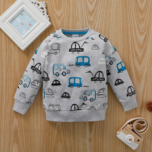 Children's Wear Turtleneck Printed Long Sleeve Tee