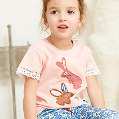 Girls' short sleeved T-shirt for children