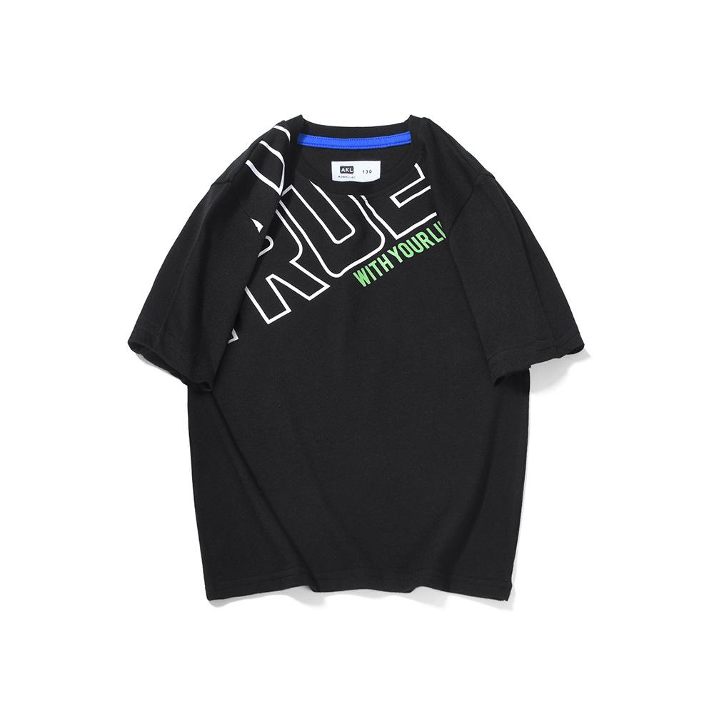 Off shoulder loose T-Shirt children's Short Sleeved Shirt