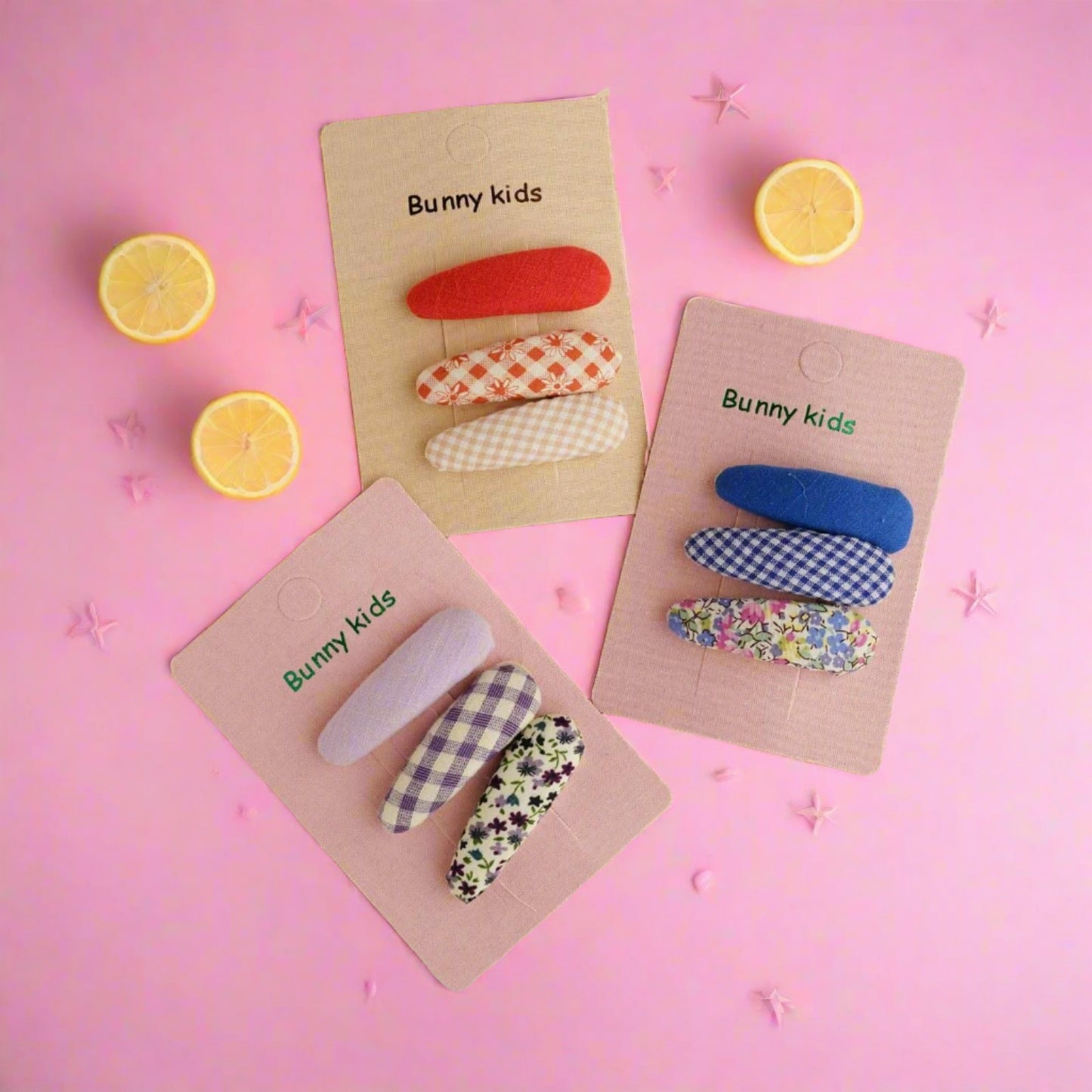 Children's Sponge Hairpin Plaid Floral 3-pack
