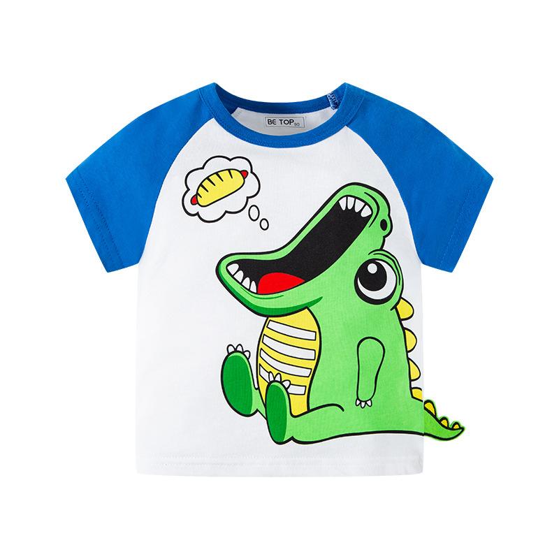 Boys' short sleeved T-shirt sleeved Korean cartoon dinosaur