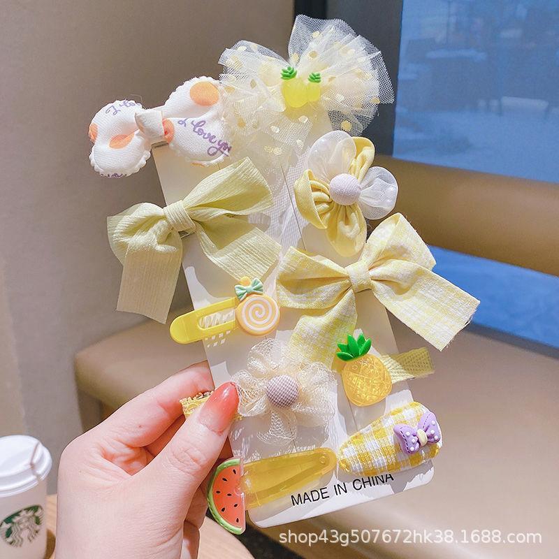 Children's Hairpin Set Bow Mesh Clip