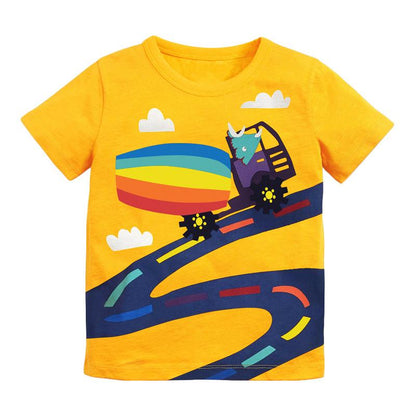 Children's T-shirt Knitted Short Sleeve Boys' Bottoming Shirt