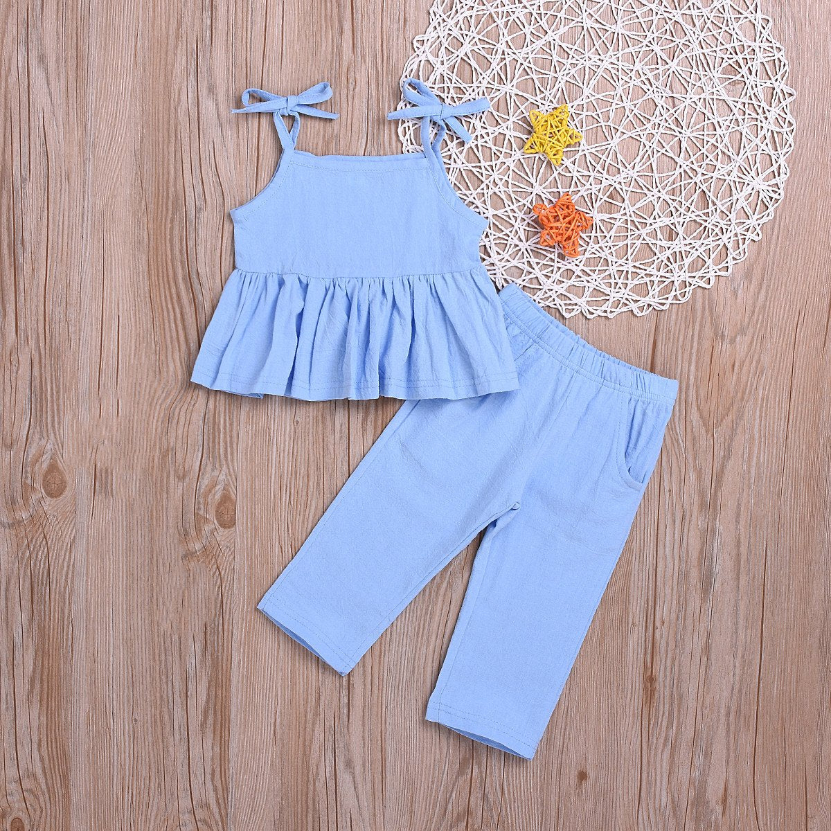 Suspender suit cool solid color girl's clothes