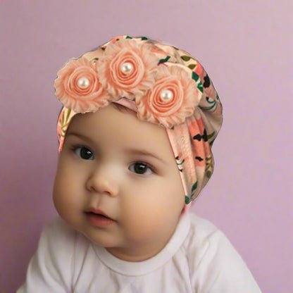 Baby Soft Printed Children's Hat Sunflower  Pullover Hat
