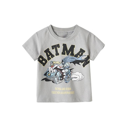 Children's short sleeved T-shirt cartoon round neck top boy's bottom shirt