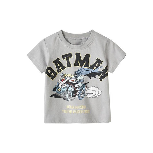 Children's short sleeved T-shirt cartoon round neck top boy's bottom shirt
