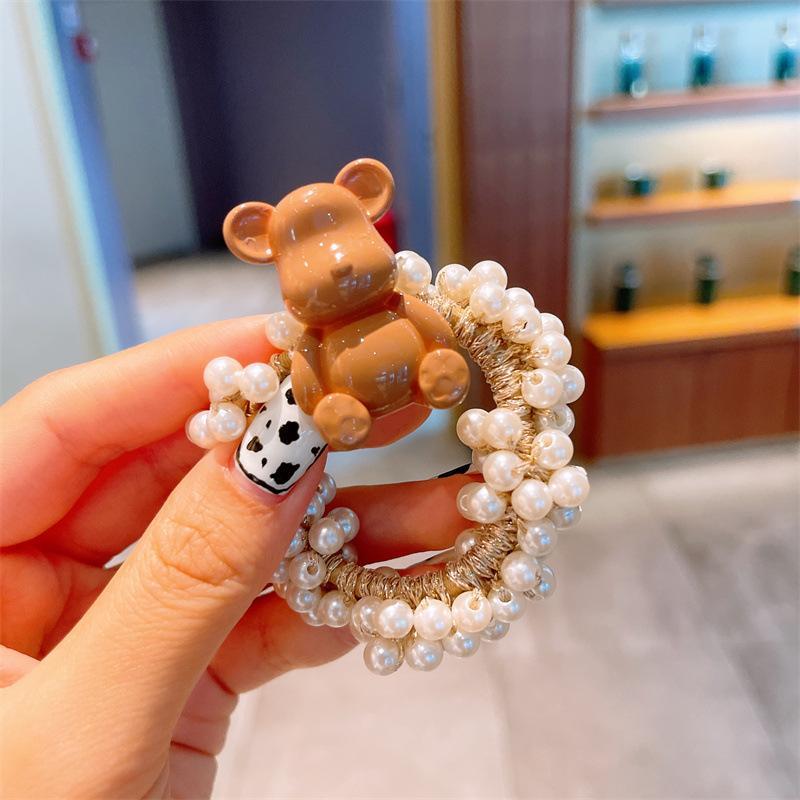 Milk Curry Children's Hair Tie Pearl Hair Rope