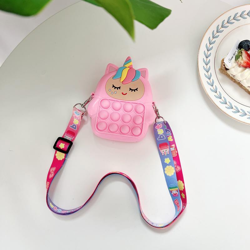 Children's Coin Purse Pink Bow Doll Press Toy