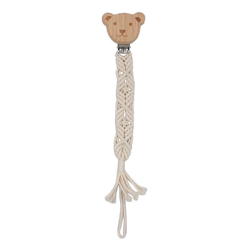 Beech Hand-woven Rope Pacifier Clip Anti-drop Chain